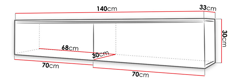 TV stolek/skříňka Dilune 140 (wotan) (osvětlení led bílé)