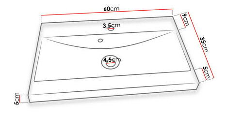 Koupelnový nábytek Tameko I (černá + černá vlna) (se sifonem)