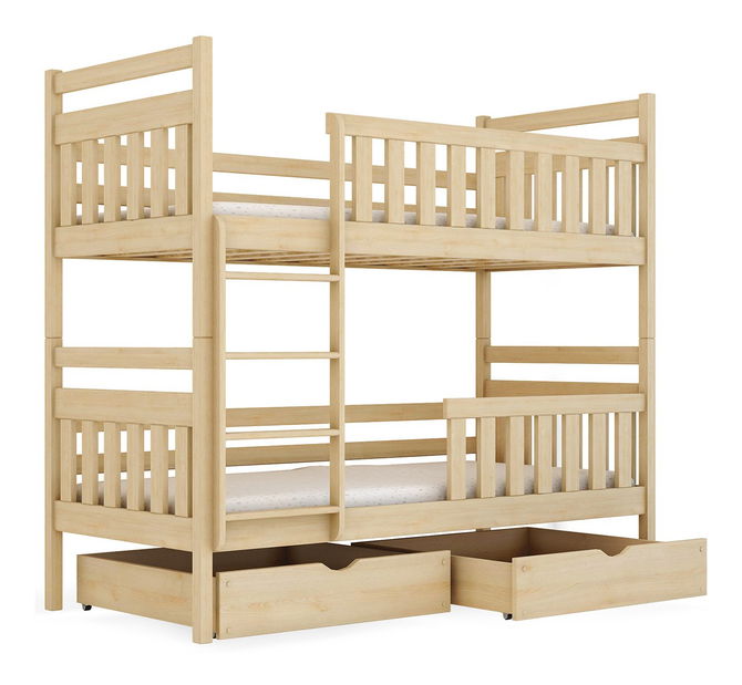 Patrová postel Mikael (bílá) (90x200cm)