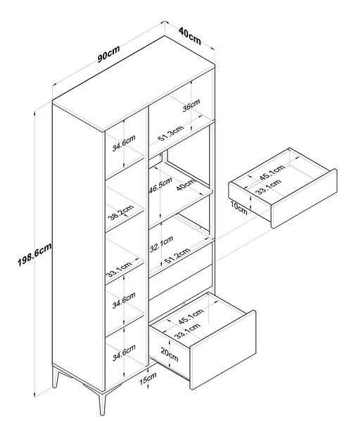 Policová skříň Jenaretta 112 (bílá)