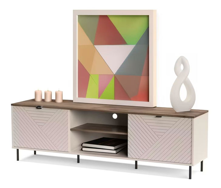 TV skříňka Eliminados (kašmír + dub castello)