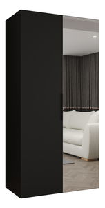 Šatní skříň 100 cm Mirabella 2 (černá + černá)