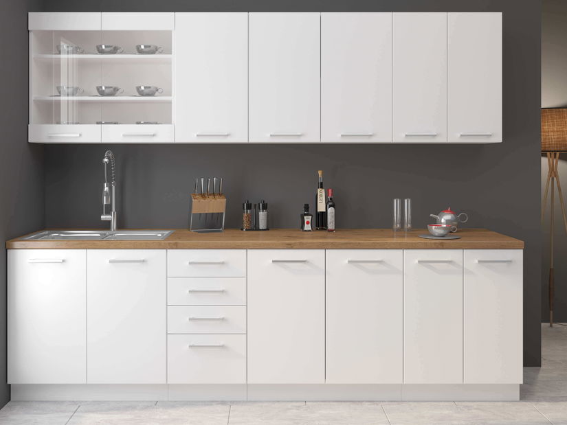 Rohová dolní kuchyňská skříňka Edris 89 x 89 DN 1F BB (bilá) *výprodej