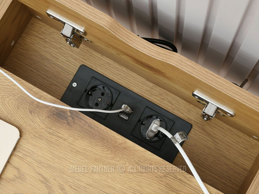 Noční stolek Torry (dub + bílá)