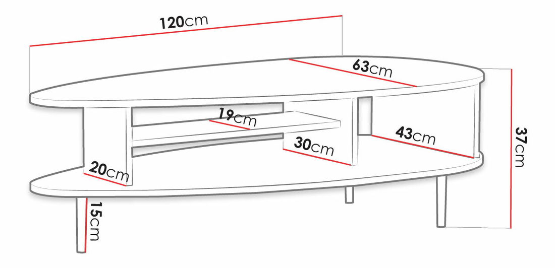 Konferenční stolek Percival PC04 (brandy castello + černá)