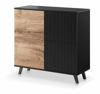 Skříňka Ranae KM2 (dub wotan + černá)