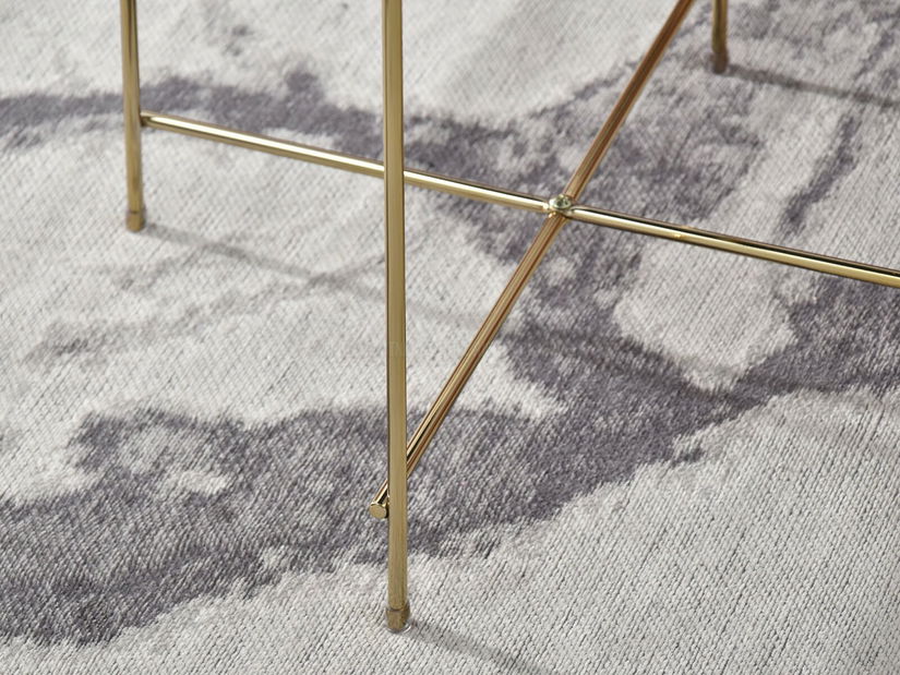 Konferenční stolek Ibbia S (hnědá + zlatá)