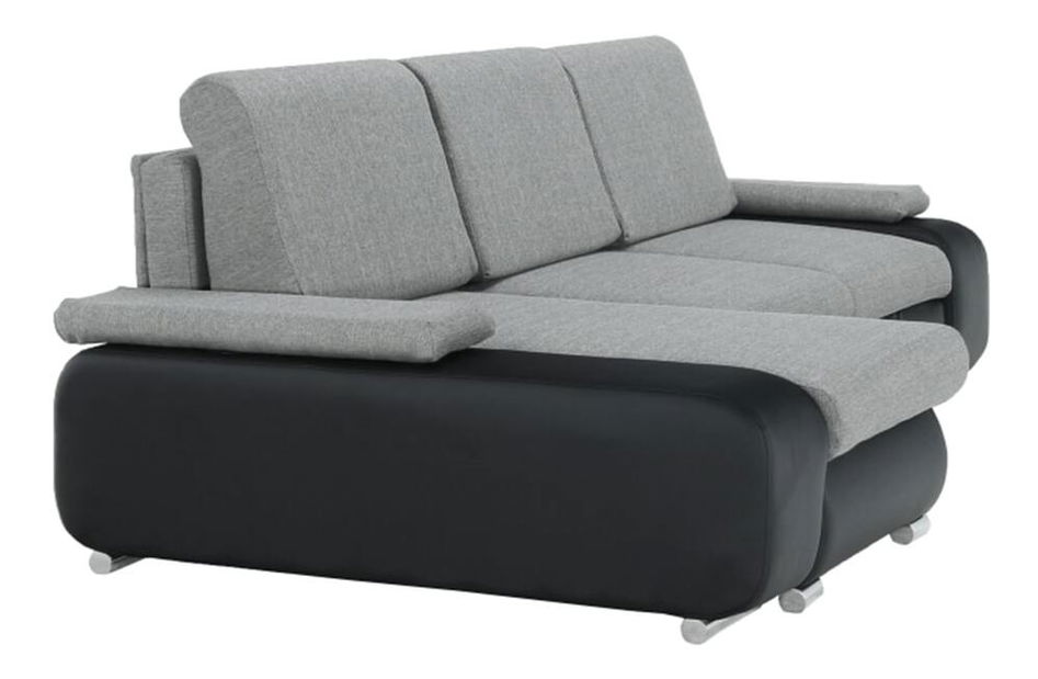 Rohová sedačka Carmen NEW (L) (ekokůže černá + šedá látka)