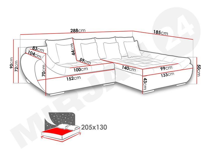 Rohová sedačka Hurley (L) *výprodej