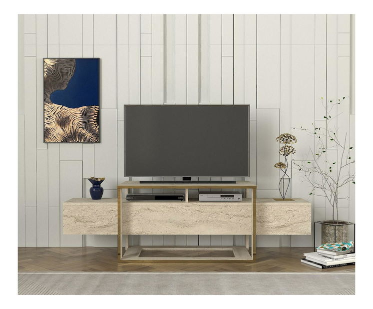 TV stolek/skříňka Biano (travertin)