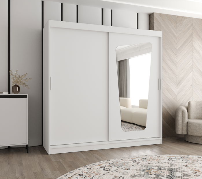 Šatní skříň 200 cm Mokka (bílá)