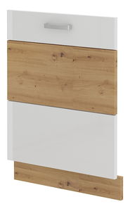 Dvířka na vestavnou myčku nádobí Arryn ZM 713x596 (dub artisan + lesk bílý)