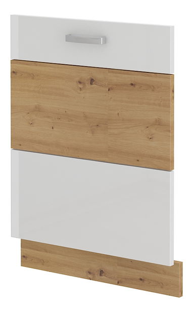 Dvířka na vestavnou myčku nádobí Arryn ZM 713x596 (dub artisan + lesk bílý)