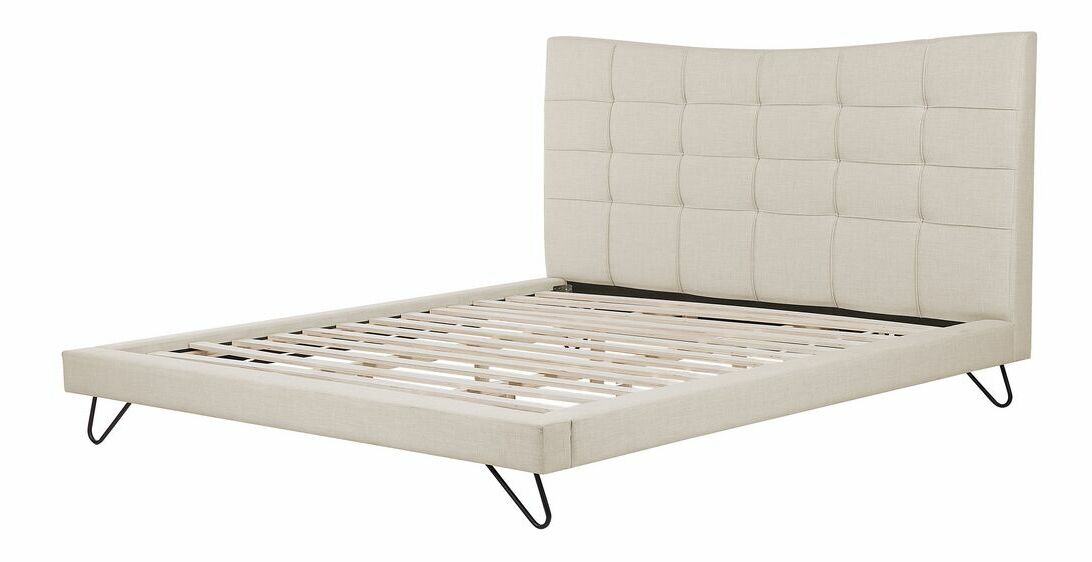 Manželská postel 180 cm LANEL (s roštem) (béžová)