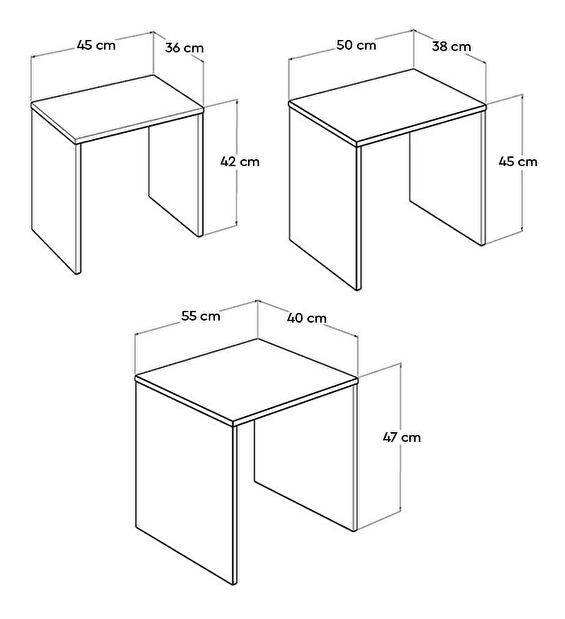 Set 3ks. konferenčních stolků Losuku 2 (žlutá)