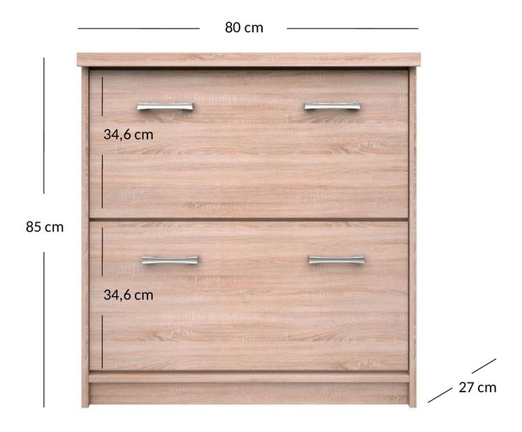 Botník Tianna 2k (dub sonoma)