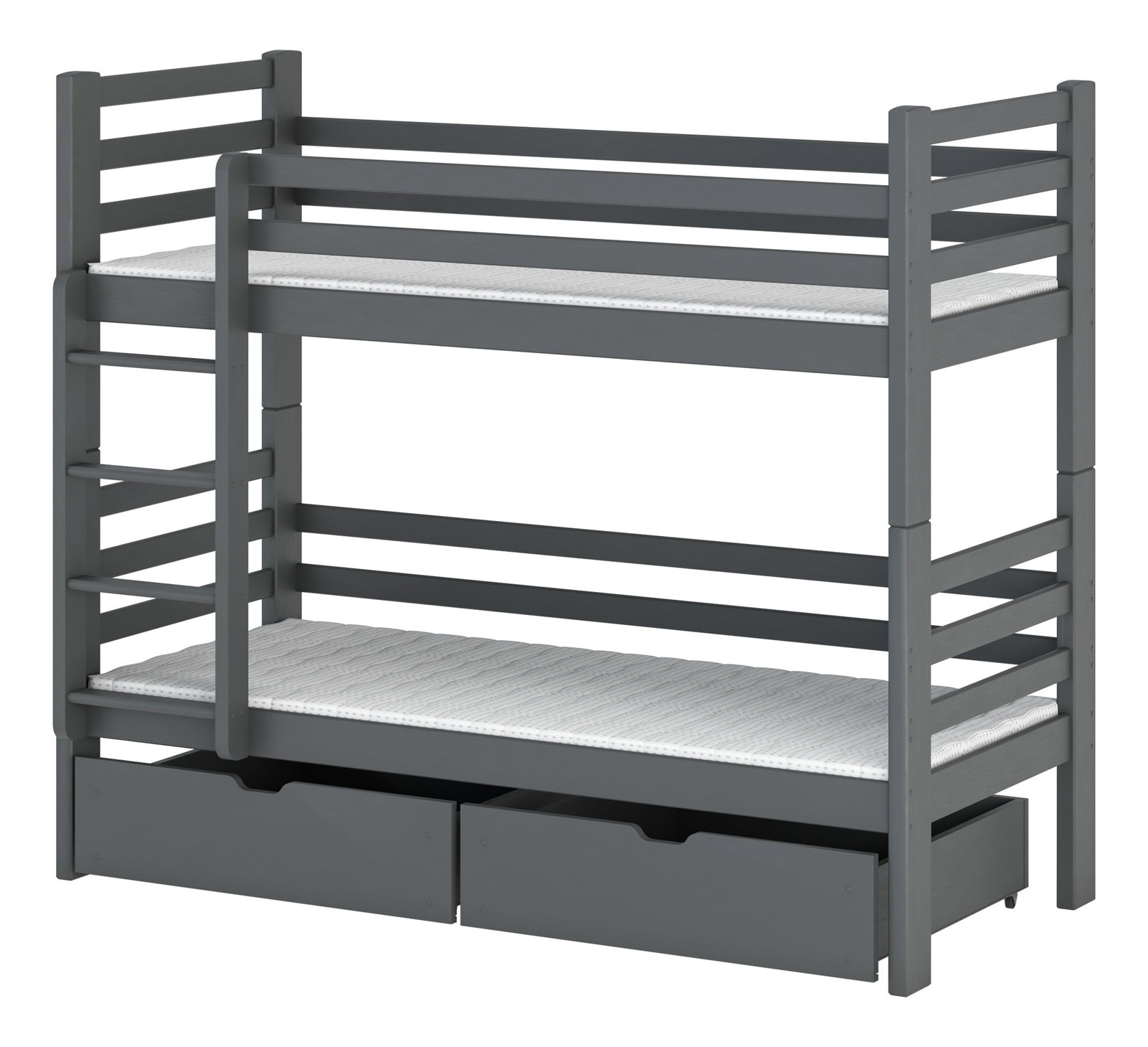 Dětská postel 80 x 190 cm – Paul (s roštem a úložným prostorem) (grafit)