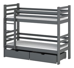 Dětská postel 90 cm Paul (s roštem a úl. prostorem) (grafit)