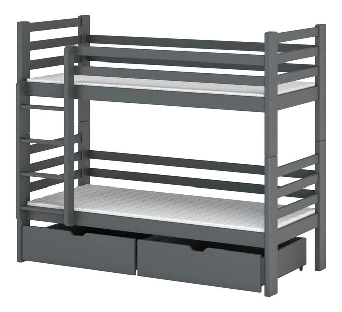 Dětská postel 90 cm Paul (s roštem a úl. prostorem) (grafit)