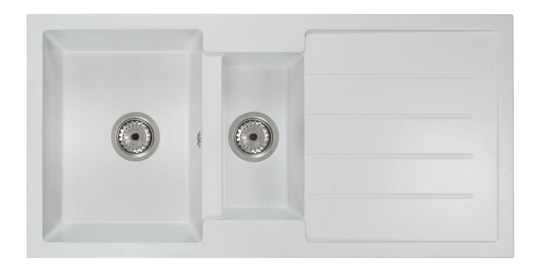 Kuchyňský dřez Yuxur (bílá) (bez otvoru pro baterii) (P)