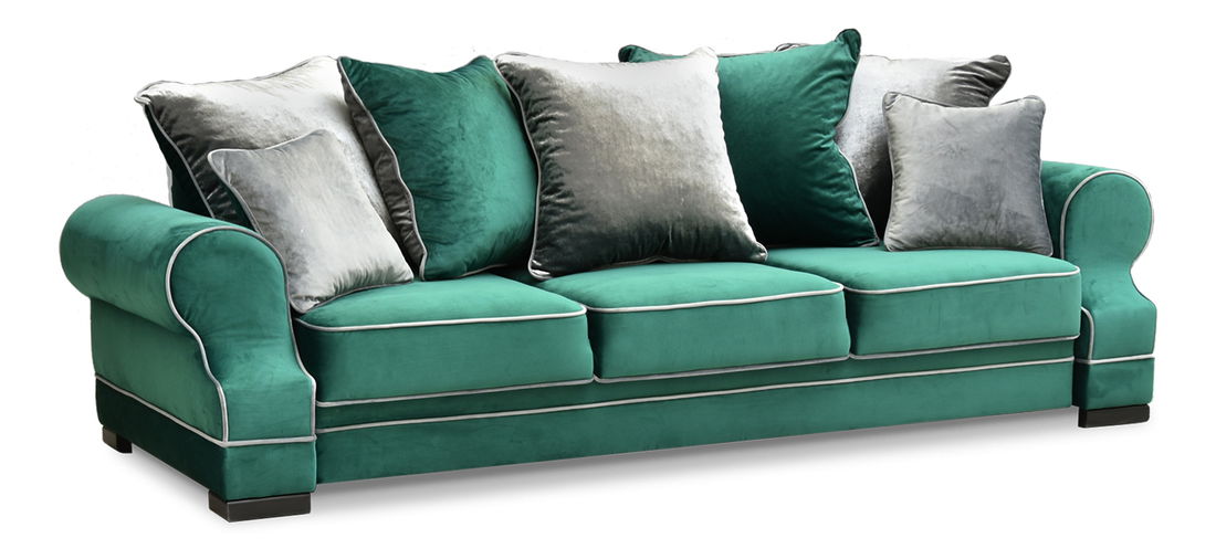 Pohovka trojsedačka Taskent (zelená + černá)