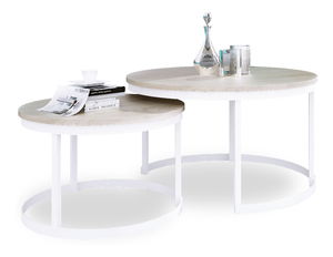 Set 2 ks. konferenčních stolků Otir (bílá + dub sonoma)