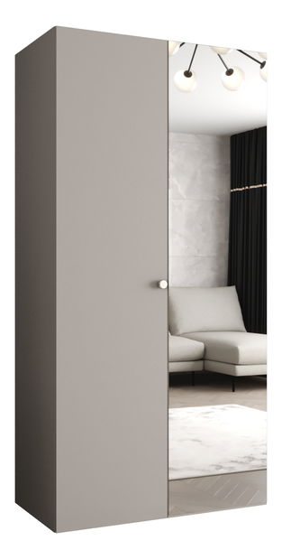Šatní skříň 100 cm Parna 2 (kašmír + stříbrná)