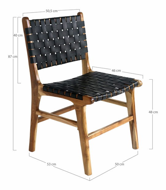 Zahradní židle Pinmona 2 (přírodní + černá)
