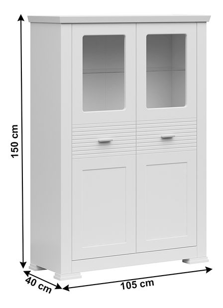 Vitrína Aryness 2W (bílá) (nízká)