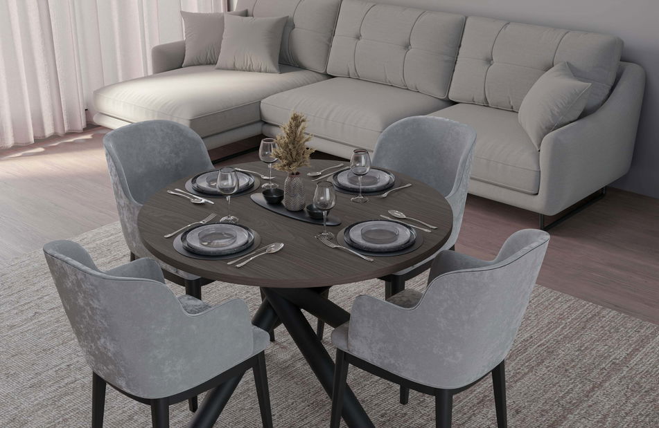 Kulatý jídelní stůl 110 cm Ossla (ořech)