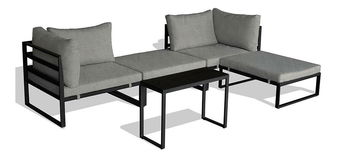 Zahradní sestava Adicionales (antracit + světle šedá) (pro 4 osoby)