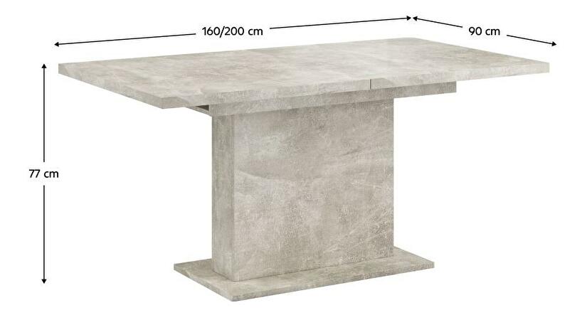 Rozkládací jídelní stůl Bovata (beton) (pro 6-8 osob)
