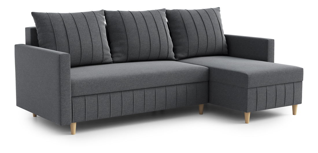 Rohová sedací souprava Filippo (P) (tmavě šedá)