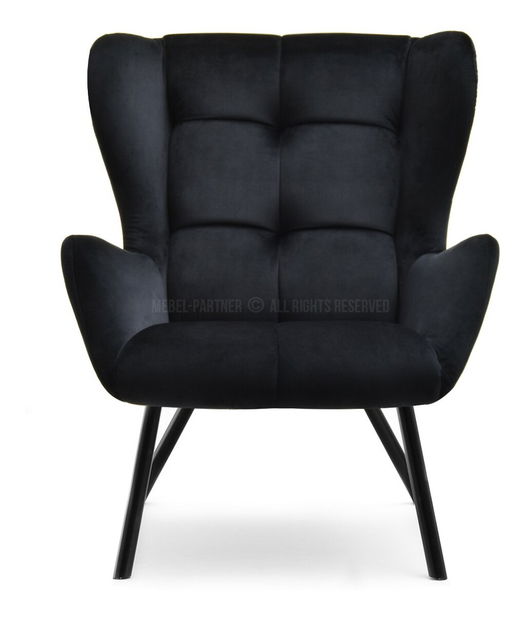 Designové křeslo Norweien (černá + zlatá)