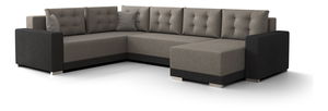 Rohová sedačka ve tvaru U Odyssey 3 (hnědá + tmavě hnědá) (L)