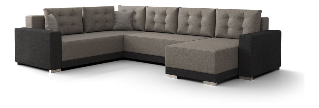 Rohová sedačka ve tvaru U Odyssey 3 (hnědá + tmavě hnědá) (L)