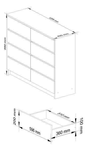 Komoda Kohen (metalický vysoký lesk)