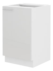 Dolní kuchyňská skříňka pod dřez Lavera 50 ZL 1F BB (bílá + lesk bílý)