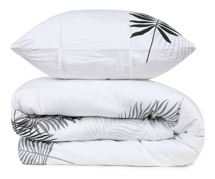 Ložní prádlo 160 x 220 cm Pluka (šedá + bílá)