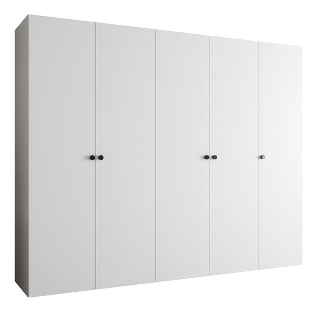 Šatní skříň 250 cm Parna 1 (bílá + černá)