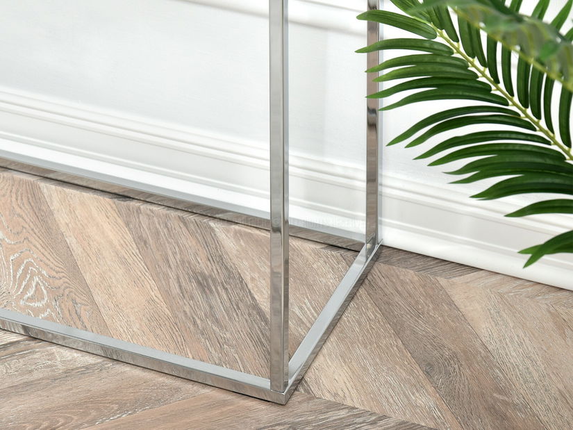 Konzolový stolek Bella Kons (bílá + chromová)