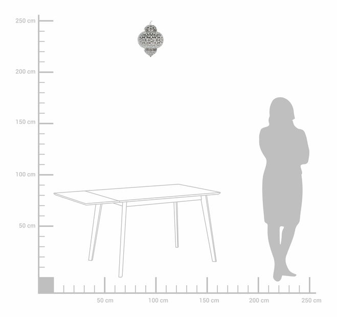 Závěsná lampa Beloit (stříbrná)