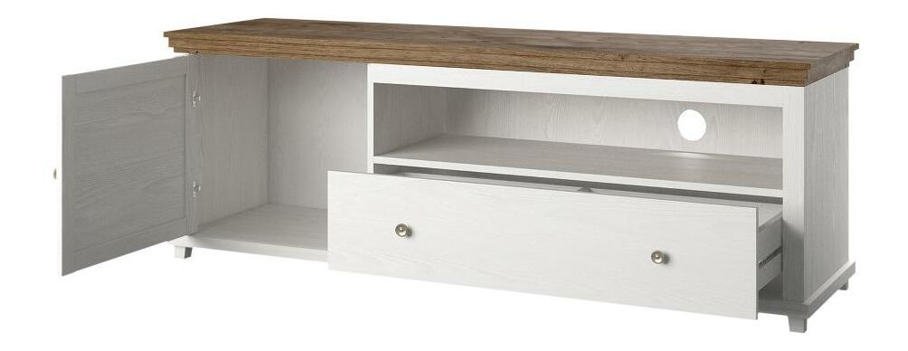 TV stolek/skříňka Elvina 40 (bílý popel + dub lefkas)