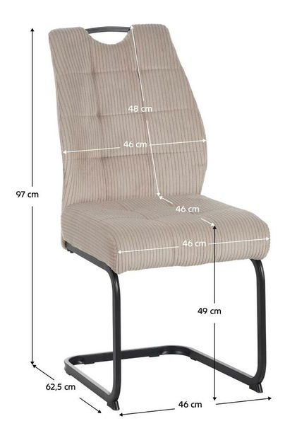 Jídelní židle Kalme (hnědo šedá taupe + černá)