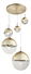 Závěsné svítidlo Varus 15855-5 (moderní/designové) (zlatá + průhledná)