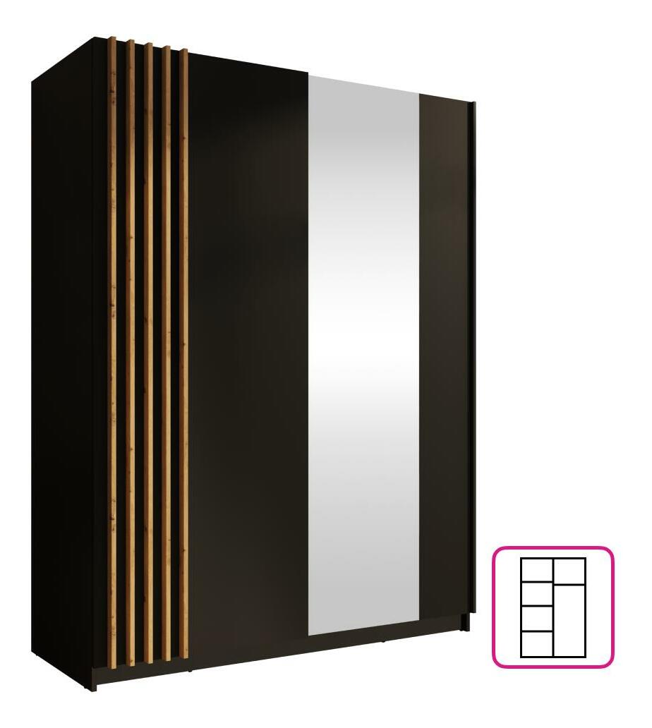 Skříň Bogota 1 (černá + dub artisan)