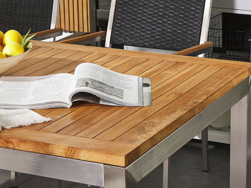 Zahradní jídelní souprava GROSSO (teak) (hnědá) (pro 6 osob)