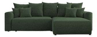 Rohová sedačka Baria (P) (tmavě zelená)