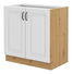 Dolní kuchyňská skříňka pod dřez Sheila 80 ZL 2F BB (dub artisan + bilá)
