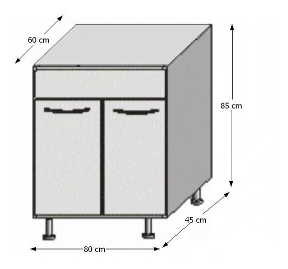Dolní kuchyňská skříňka pod drez DZ-80 Igo